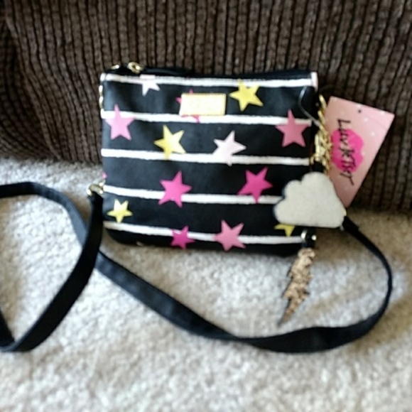 Betsey Johnson Handbags - **** Betsey Johnson Black w/Pink Stars Bag